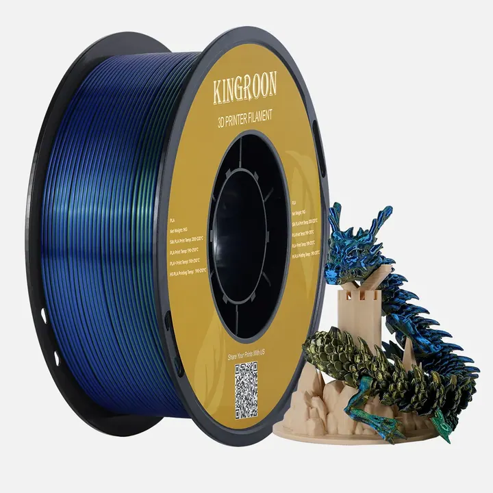 Silk Tricolor Gold / Green / Blue filament