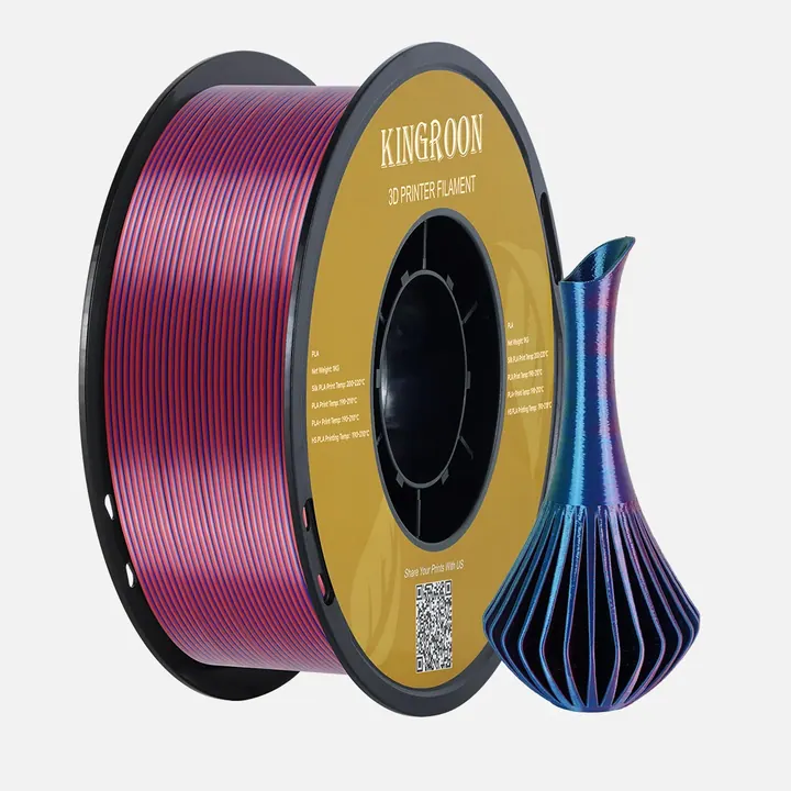 Silk Tricolor Gold / Purple / Red / Blue filament