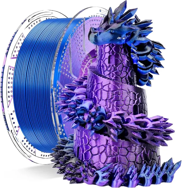 Silk Tricolor Black / Blue / Purple filament